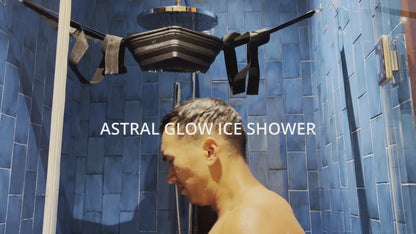 Astral Glow Ice Shower, Ice Plunge Tub - Cold Shower Attachment for Cryotherapy - XL Ice Cube Tray Included - Black, Instant Set-up for Convenient Ice Baths - Ice Bath Tub, Cold Shower Chiller